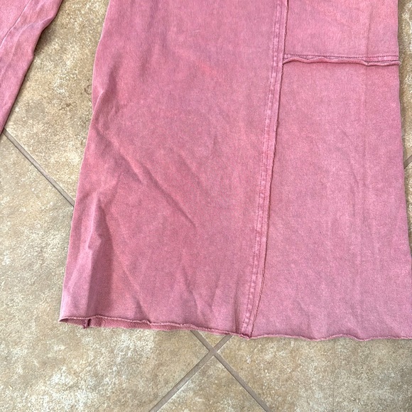 Women’s Easel Mineral Washed Terry Knit Pants Large color Dusty Pink/Faded Plum - Picture 4 of 8